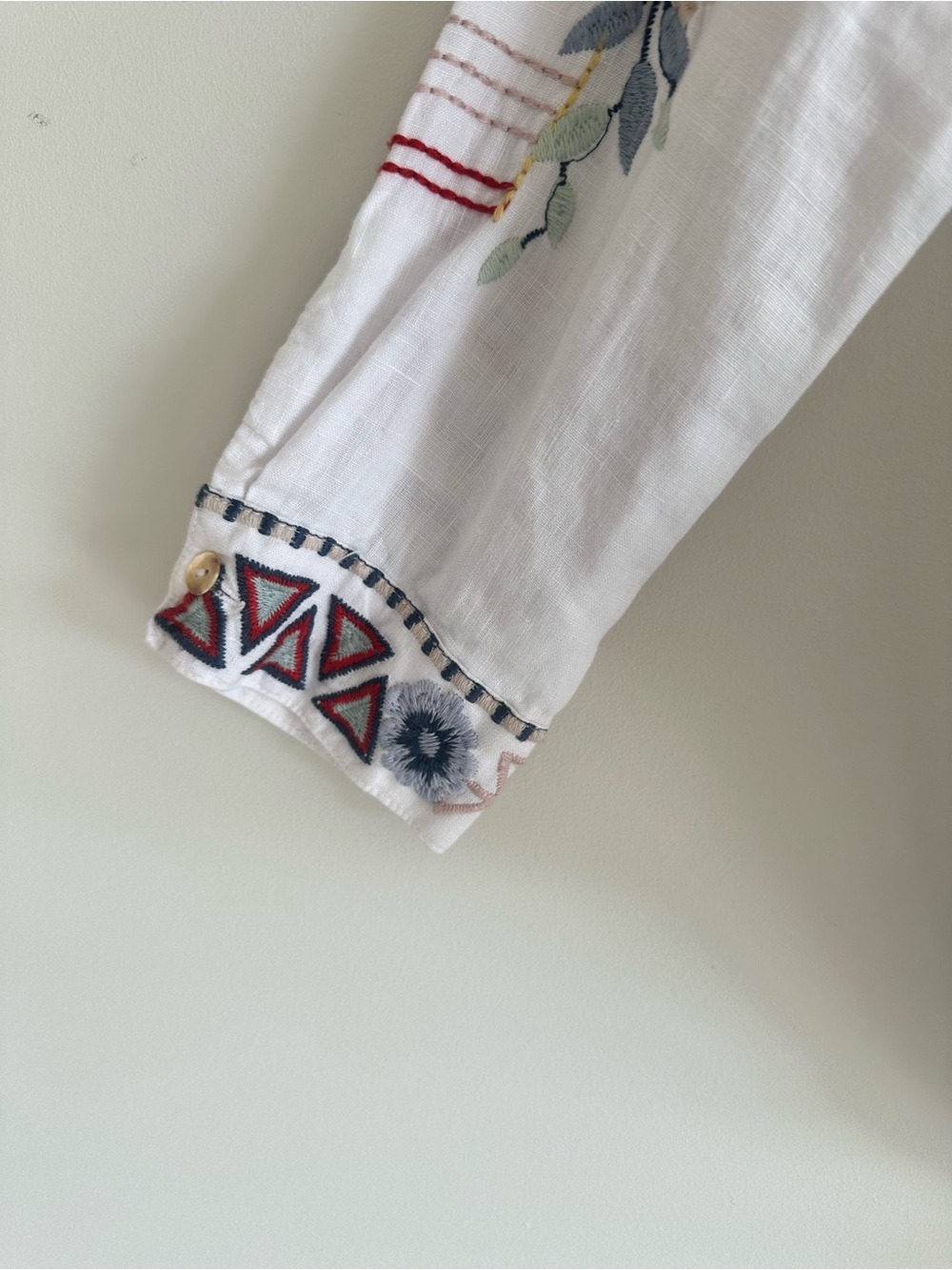 Johnny Was Aravis Linen Embroidered Shirt White Size XS - Picture 10 of 14